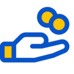 Hand holding coins icon for Personal Loan